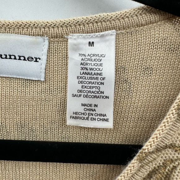 ALFRED DUNNER beaded womans floral boho chic cardigan coastal grandma artsy M - Picture 6 of 10